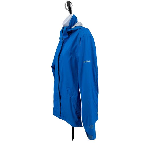 Columbia Sportswear Interchange Zip UP Jacket WMNS M Blue Hooded Hiking Outdoor - Picture 4 of 10